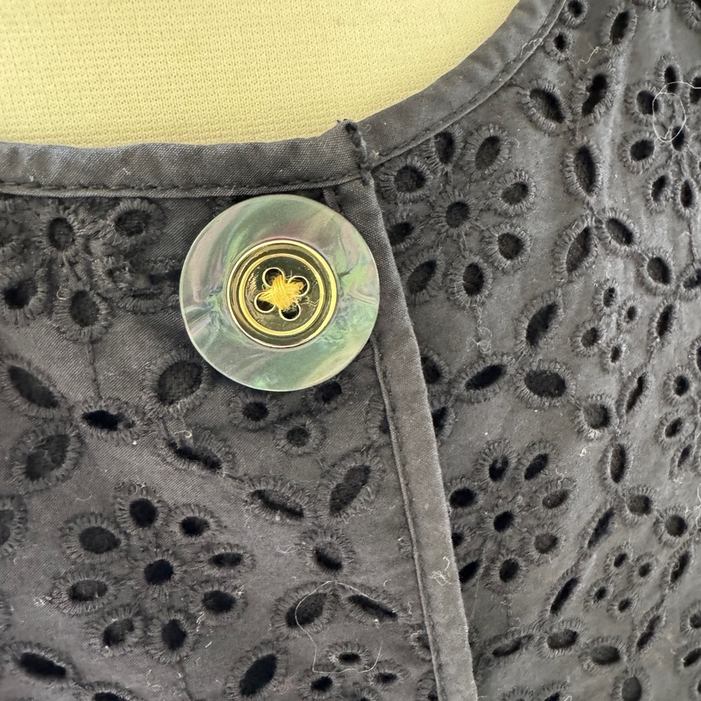 Veronica Beard Kapnos Eyelet Jacket - Black Size 2 - Picture 13 of 15